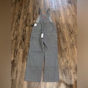 Men's Gray Striped Overalls